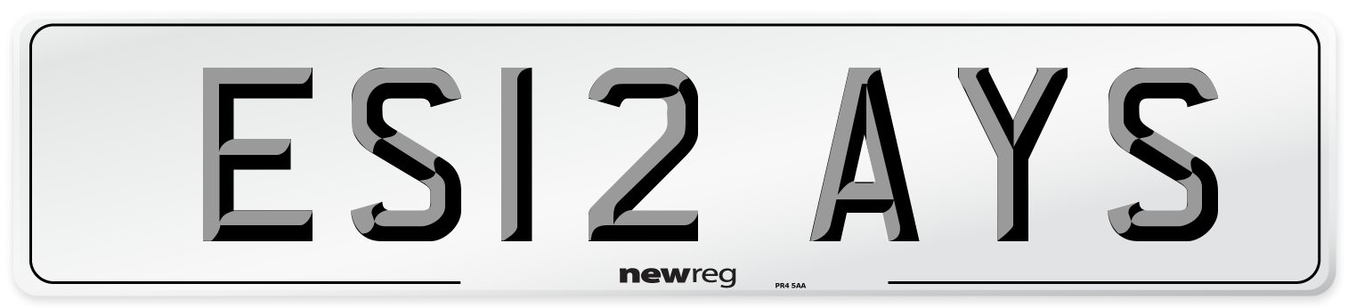 ES12 AYS Number Plate from New Reg